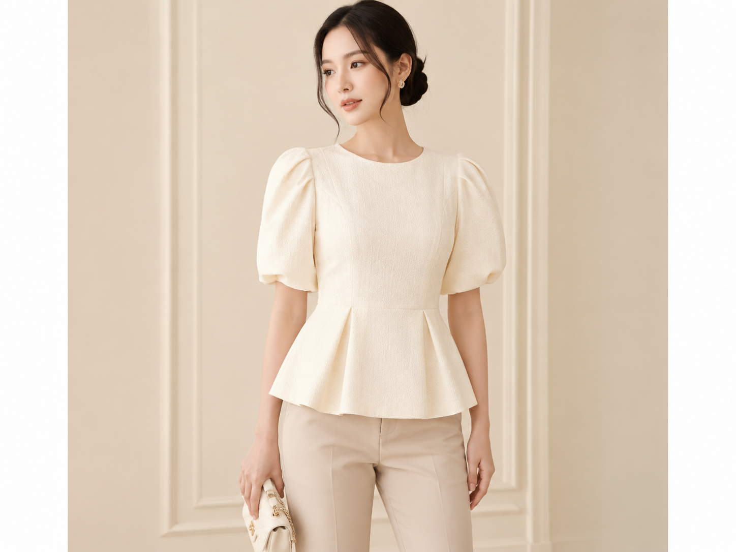 Áo kiểu peplum tay bồng